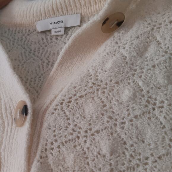 Vince Lace-Stitch Wool-Blend Polo Sweater XL - Picture 8 of 11